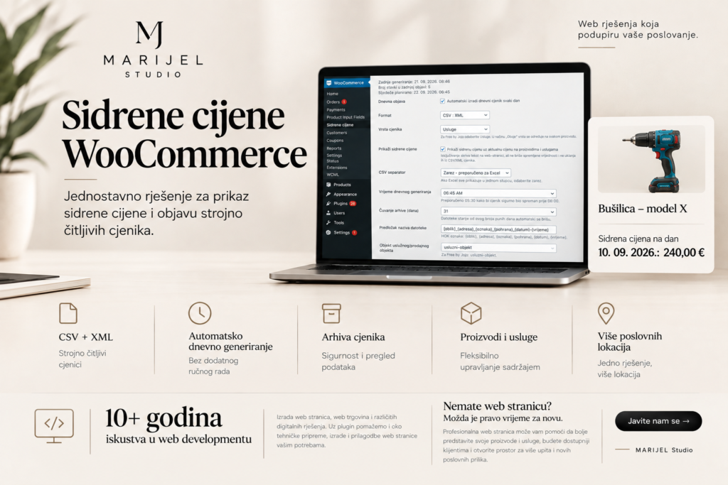 Sidrene cijene WooCommerce plugin — MARIJEL Studio